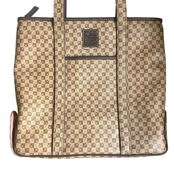 Vintage Liz Claiborne Y2K LC Logo Tote Bag Tan Brown With Umbrella Pocket - Picture 3 of 13